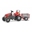 rollytoys Šlapací traktor Rolly Junior RT s vlečkou červeno-šedý