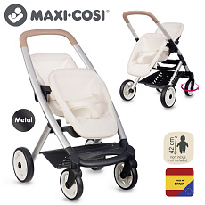 Smoby Sportovní kočárek pro panenky dvojčata Maxi Cosi béžový