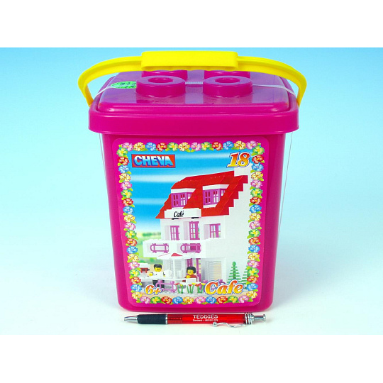 Chemoplast Stavebnice Cheva 18 Cukrárna plast 215ks v kbelíku 17x22x17cm Chemoplast Stavebnice Cheva 18 Cukrárna plast 215ks v kbelíku 17x22x17cm
