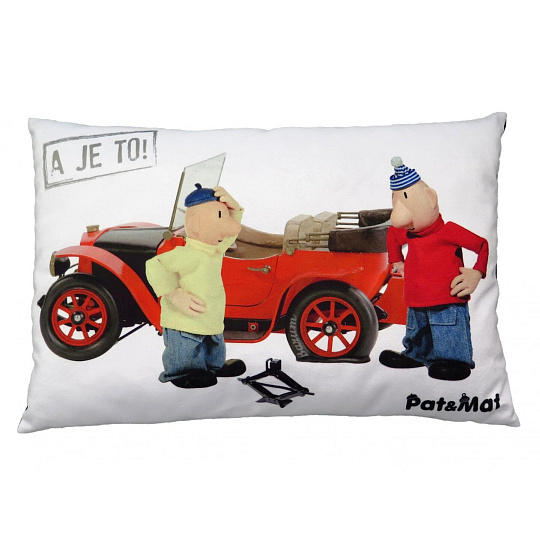 Moravská Ústředna Brno Polštář 45x30 cm, Pat&Mat, defekt Moravská Ústředna Brno Polštář 45x30 cm, Pat&Mat, defekt