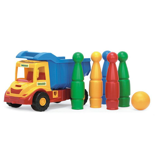 WADER Auto multitruck s kuželkami plast 37cm asst 2 barvy v síťce 12m+ Wader