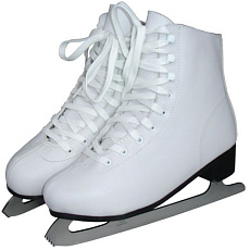 Dívčí lední brusle s vroubky, zateplovací vložka, bílé, vel. 35