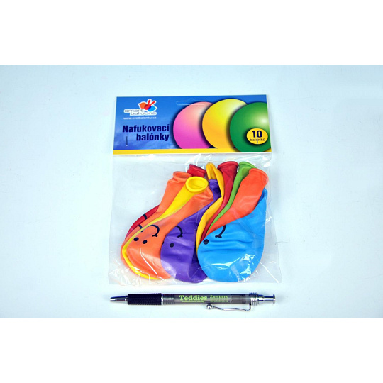 Smart Balloons Balonek nafukovací 9" potisk Smile 10cm 10ks v sáčku karneval Smart Balloons Balonek nafukovací 9" potisk Smile 10cm 10ks v sáčku karneval