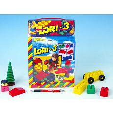 LORI Stavebnice LORI 3 plast 50ks v krabici 19x28x10cm LORI Stavebnice LORI 3 plast 50ks v krabici 19x28x10cm