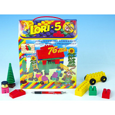 LORI Stavebnice LORI 5 plast 76ks v krabici 23x28x10cm LORI Stavebnice LORI 5 plast 76ks v krabici 23x28x10cm