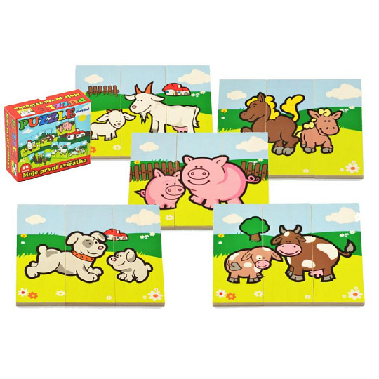 Teddies Puzzle Moje první zvířátka dřevěné 18 dílků pro nejmenší v krabičce 13x11,5x4,5cm 12m+ MPZ Teddies Puzzle Moje první zvířátka dřevěné 18 dílků pro nejmenší v krabičce 13x11,5x4,5cm 12m+ MPZ