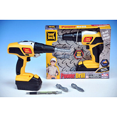 Teddies Aku Vrtačka nářadí plast 26cm na baterie se zvukem se světlem v krabici