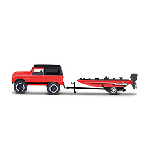 Maisto - Design Tow &amp; Go, 1966 Ford Bronco Trailer with Bass Boat, 1:64