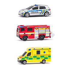 Maisto - CZ - Sada Záchranných vozidel, Česká republika - Policie, Sanitka, Hasičský vůz, 1:64 Maisto - CZ - Sada Záchranných vozidel, Česká republika - Policie, Sanitka, Hasičský vůz, 1:64