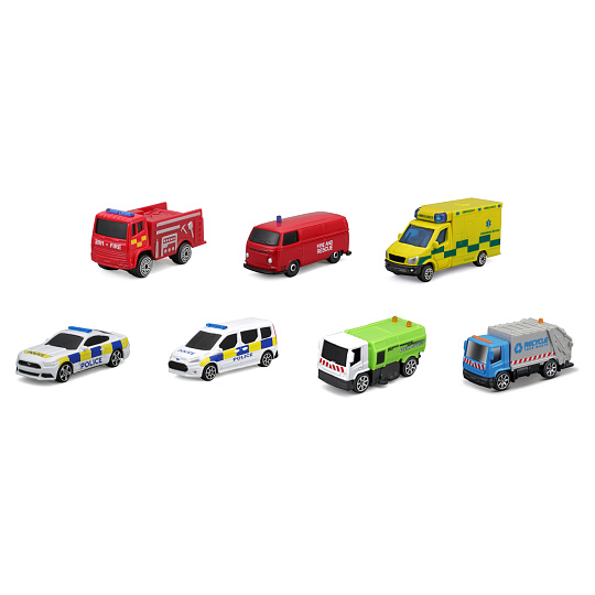Maisto - Alarm Busters, záchranné a servisné vozidlá so svetlami a zvukmi, assort Maisto - Alarm Busters, záchranné a servisné vozidlá so svetlami a zvukmi, assort