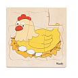 Woody dřevěné puzzle na desce - Vývoj slepice