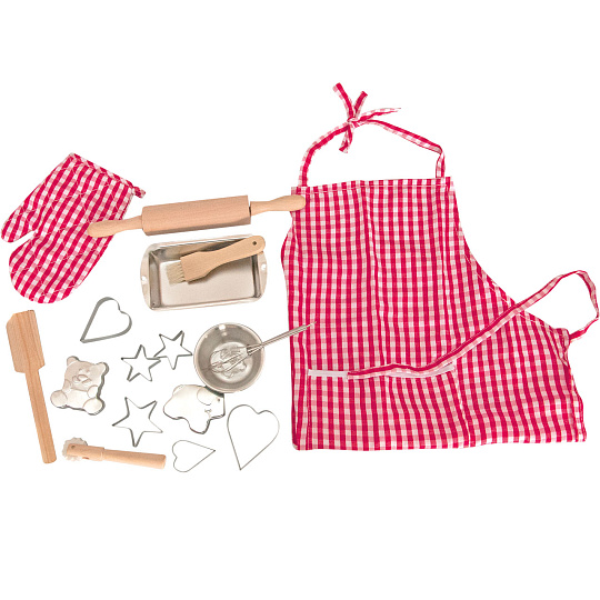 Woody Pečící kuchyňská sada s tvořítky a zástěrou Woody Pečící kuchyňská sada s tvořítky a zástěrou