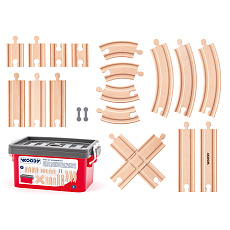 Woody Set kolejí v plastovém boxu, 20ks Woody Set kolejí v plastovém boxu, 20ks