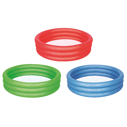 Bestway Nafukovací bazén 3 barvy (červená, zelená, modrá), průměr 122 cm, výška 25 cm Bestway Nafukovací bazén 3 barvy (červená, zelená, modrá), průměr 122 cm, výška 25 cm