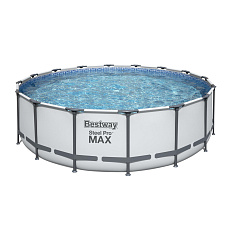 Bestway Nadzemní bazén kulatý Steel Pro MAX, kartušová filtrace, schůdky, plachta, průměr 4,88m, výška 1,22m