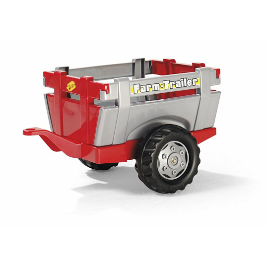 rollytoys Vlečka za traktor 1osá "Farm Trailer"- stříbročervená