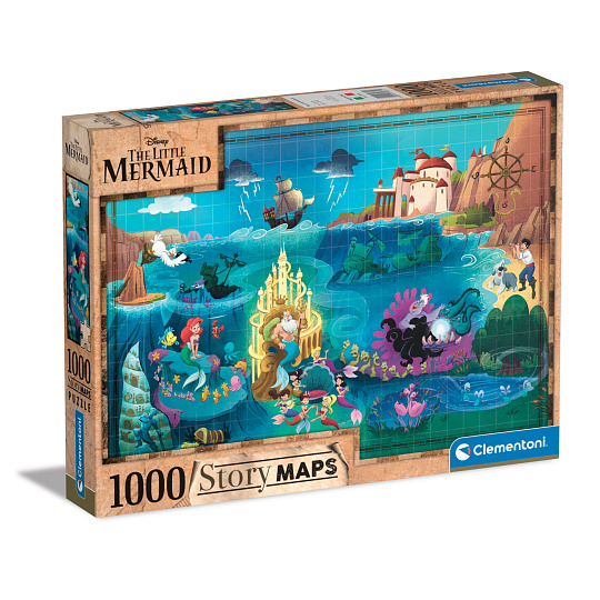 Clementoni Puzzle 1000 dílků Disney Mapa - Malá mořská víla