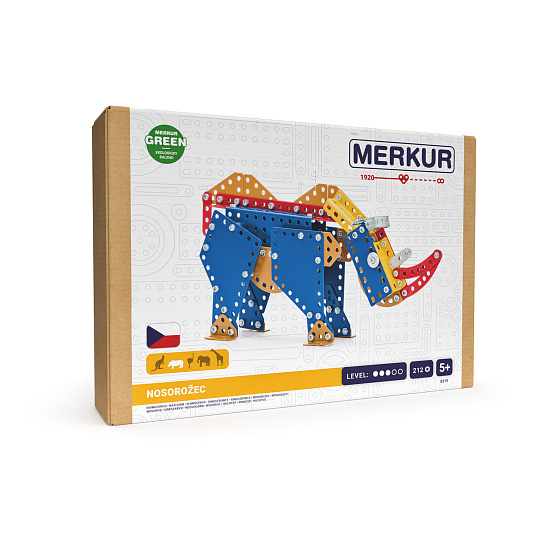 MERKUR - Stavebnice Merkur - ZOO - Nosorožec, 207 dílků
