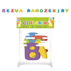 Rappa Girlanda papírová BEZVA NAROZENINY Rappa Girlanda papírová BEZVA NAROZENINY