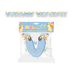 Rappa Papírová girlanda Všechno nejlepší - modrá