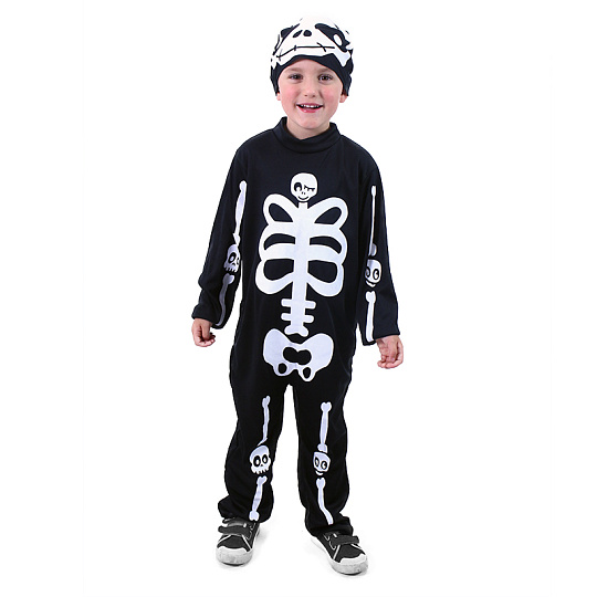 Rappa Dětský kostým kostlivec s čepicí (M)