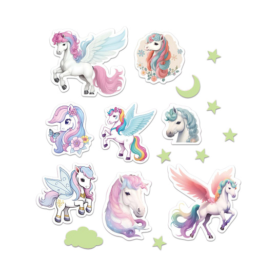 Rappa Dekorace na stěnu jednorožci svítící ve tmě Rappa Dekorace na stěnu jednorožci svítící ve tmě