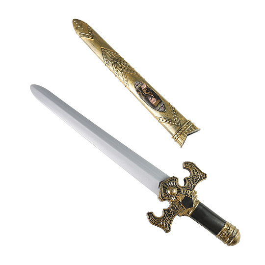 Rappa Rytířský meč zlatý s pouzdrem a se zvuky