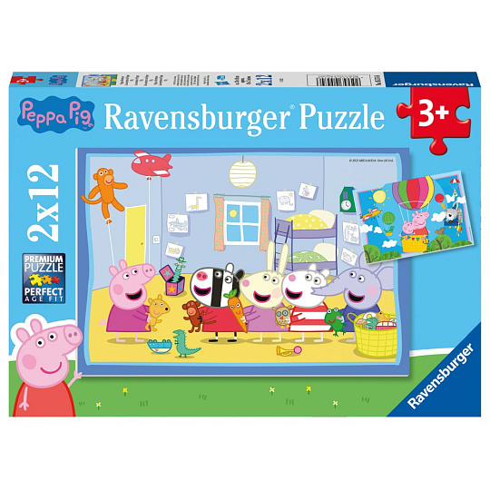 Ravensburger Prasátko Peppa: Peppino dobrodružství 2x12 dílků Ravensburger Prasátko Peppa: Peppino dobrodružství 2x12 dílků