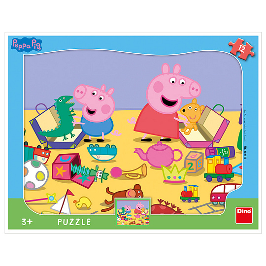 Dino PEPPA PIG SI HRAJE 12 deskové tvary Puzzle Dino PEPPA PIG SI HRAJE 12 deskové tvary Puzzle