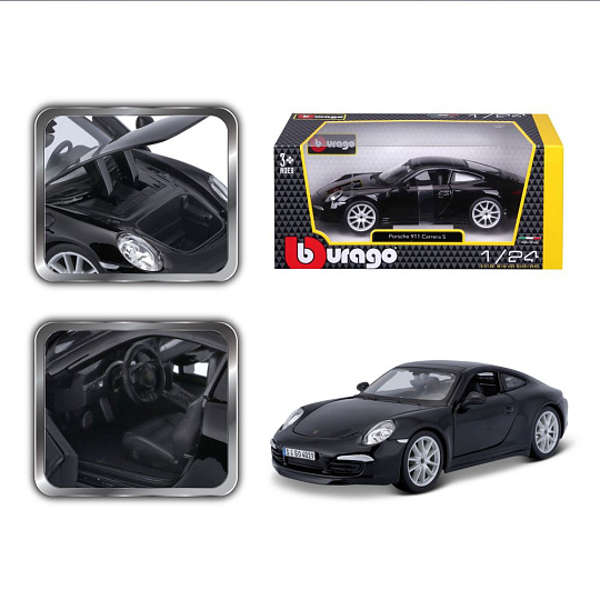 Bburago ORBICO Bburago 1:24 Plus Porsche 911 Carrera S Black Bburago ORBICO Bburago 1:24 Plus Porsche 911 Carrera S Black
