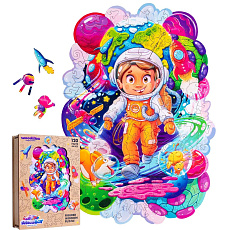 Puzzler DŘEVĚNÉ BAREVNÉ PUZZLE - Vesmírný dobrodruh