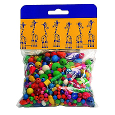 Detoa Mix dřevěných perlí 100g barevný