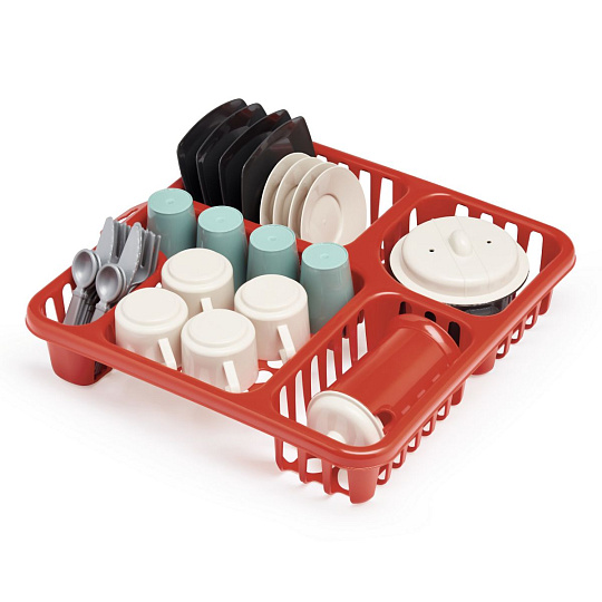 Ecoiffier Velký odkapávač s nádobím 30 cm Ecoiffier Velký odkapávač s nádobím 30 cm