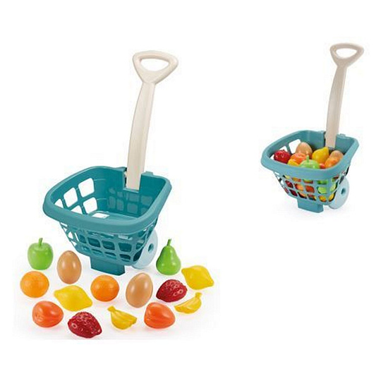 Ecoiffier Nákupní košík plný ovoce - Azurově zelený Ecoiffier Nákupní košík plný ovoce - Azurově zelený