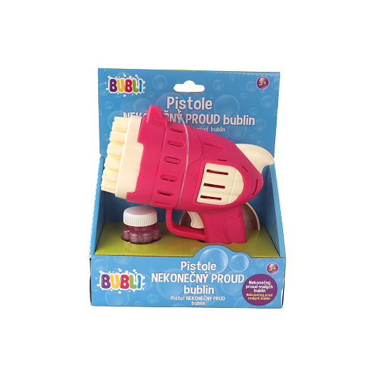 BUBLI Pistole Nekonečný proud bublin růžová BUBLI Pistole Nekonečný proud bublin růžová