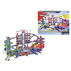 Majorette Garáž Super City + 6 autíček a vlak