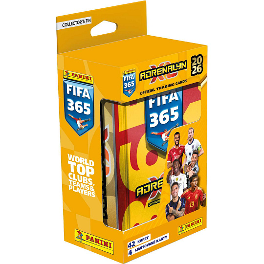 PANINI FIFA 365 2025/2026 - ADRENALYN - plechová krabička (hranatá) PANINI FIFA 365 2025/2026 - ADRENALYN - plechová krabička (hranatá)