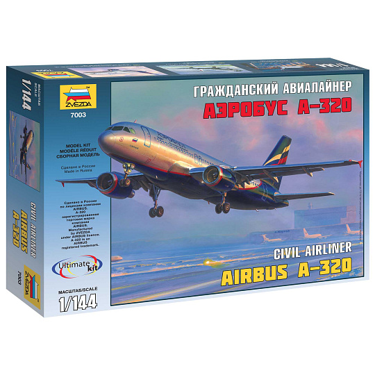 Zvezda Model Kit letadlo 7003 - Airbus A-320 (1:144)