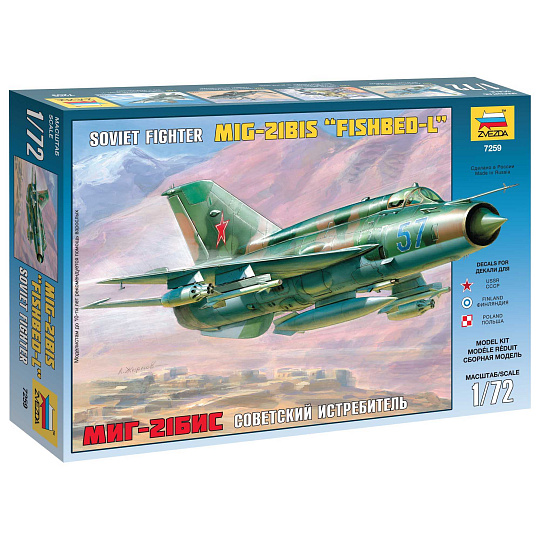 Zvezda Model Kit letadlo 7259 - MIG-21 BIS Soviet Fighter (1:72) Zvezda Model Kit letadlo 7259 - MIG-21 BIS Soviet Fighter (1:72)