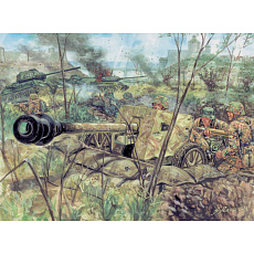 Italeri Model Kit figurky 6096 - WWII - GERMAN PAK40 AT GUN & CREW (1:72)