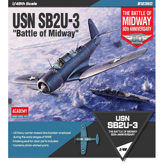 Academy Model Kit letadlo 12350 - USN SB2U-3 "Battle of Midway" (1:48) Academy Model Kit letadlo 12350 - USN SB2U-3 "Battle of Midway" (1:48)