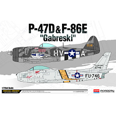 Academy Model Kit letadlo 12530 - P-47D & F-86E "Gabreski" LE: (1:72)