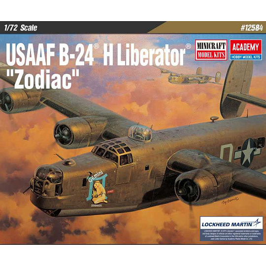 Academy Model Kit letadlo 12584 - USAAF B-24H Liberator "Zodiac" (1:72) Academy Model Kit letadlo 12584 - USAAF B-24H Liberator "Zodiac" (1:72)