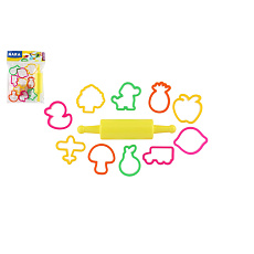 Tvořítka/Vykrajovátka NARA na modelínu s válečkem plast 11ks v sáčku 15x19cm Tvořítka/Vykrajovátka NARA na modelínu s válečkem plast 11ks v sáčku 15x19cm