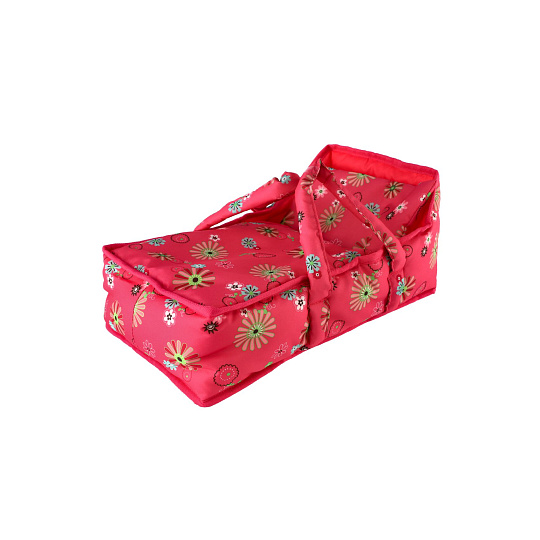 Teddies Korbička přenosná pro panenky látka 21x40x18cm v sáčku