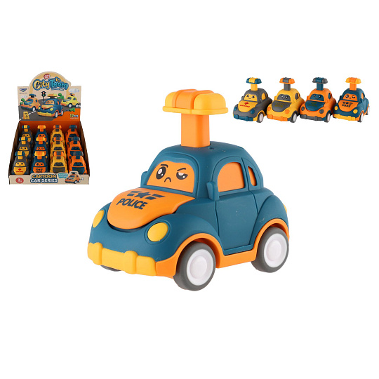 Teddies Auto/Autíčko zmáčkni a jeď plast 9cm na setrvačník 4 druhy Teddies Auto/Autíčko zmáčkni a jeď plast 9cm na setrvačník 4 druhy