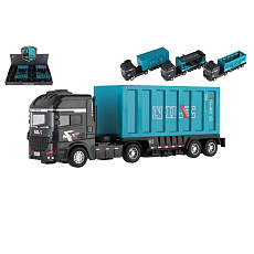 Teddies Auto nákladní s vlekem plast 26cm na setrvačník 3 druhy Teddies Auto nákladní s vlekem plast 26cm na setrvačník 3 druhy