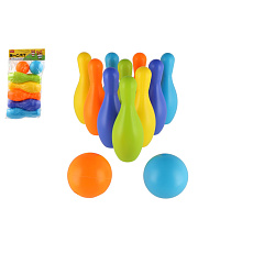 Teddies Kuželky 10ks + míče 2ks plast v sáčku 22,5x43cm