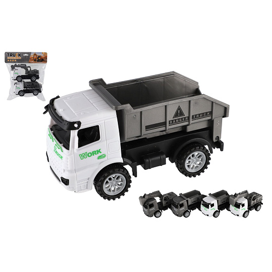 Teddies Auto stavební 2ks plast 15cm na setrvačník 2 barvy v sáčku