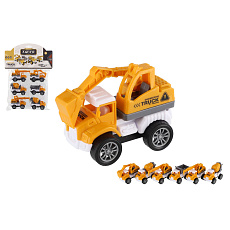 Teddies Auto stavební mini 6ks plast 7-8cm na zpětné natažení v sáčku